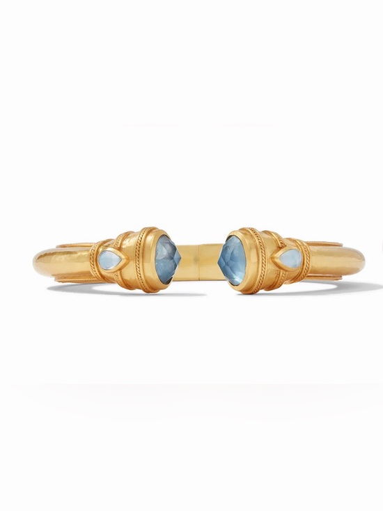 Julie Vos Jewelry - Julie Vos Cannes Demi Cuff with Iridescent Chalcedony Blue Stones